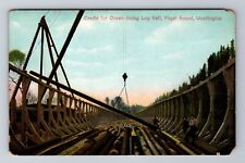 Puget Sound WA-Washington, Going Log Raft, Cradle for Ocean Vintage Postcard picture