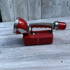 Vintage Red Metal Lantern/Flashlight & Red Flasher - Tested Working picture