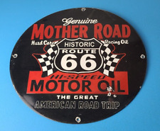 Vintage Mother Road Porcelain Hi Speed Motor Oil Route 66 Gas Pump Service Sign picture