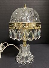 VTG RARE 8.5” Michelotti Boudoir Lamp Goldtone w Clear Crystal Holland Works picture