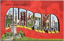 Vintage 1940s ALABAMA Large Letter Postcard Multi-View / KROPP Linen - Unused picture