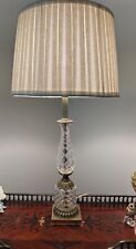 Vintage Waterford Style Crystal & Brass Lamp picture