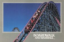 Postcard FL Boardwalk and Baseball Park Roller Coaster Hurricane Closed in 1990 picture