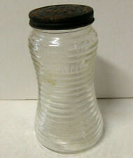 Vintage Grano Ribbed Glass Shaker Jar With Metal Lid For Pepper Flakes or Cheese picture