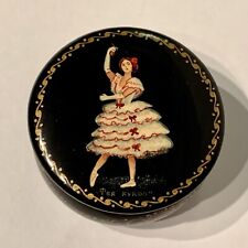 Vintage Russian Ballerina Fedoskino Miniature Wooden Lacquer Box with Lid Signed picture