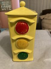 VINTAGE  STOP TRAFFIC LIGHT COOKIE JAR STORAGE CONTAINER picture