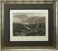 “On The Moors” (Dogging) Signed by Artist Heywood Hardy, Antique Engraving, 1894 picture