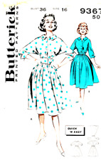 Vintage Butterick Pattern 9367; Misses Dolman Sleeved Dress, Size 16 picture