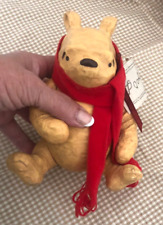 Vtg Disney CHARPENTE CLASSIC WINNIE POOH Jointed SITTING BEAR Figurine TOY Red 1 picture