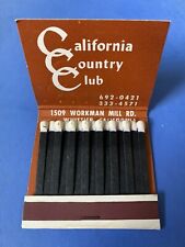 Vtg 1960’s Matchbook California Country Club Whittier Full Unstruck Japan RARE picture