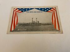 U.S.S. North Dakota ~ For Home and Country -American Flag Drape Antique Postcard picture