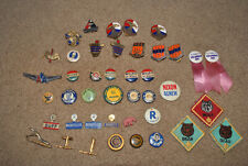Lot of 43 Vintage Boy Scouts Patches, Politcal Campaign Pins, Ribbons, Cufflinks picture