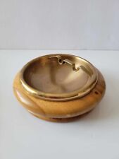  Vintage Walnut Ashtray With Brass Insertion 1950s from Duk-It out of Buffalo picture