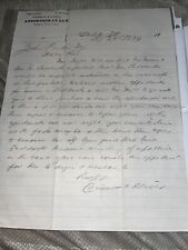 1879 Sterling Illinois Attorney’s Letter on Signing Witness Affidavits for Case picture