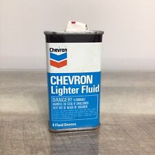 Vintage Chevron Advertising Lighter Fluid Empty Tin Can 4 oz. Collectible picture