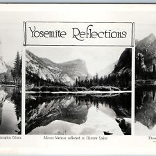 c1940s Cali Yosemite Reflections Multi View RPPC Three Brothers Mt. Watkins A199 picture