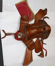 Vtg Miniature Small Tooled Leather Horse Western Saddle picture