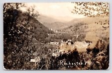 c1930s~Rochester Vermont VT~Aerial View~Downtown~Churches~Photo~RPPC Postcard picture