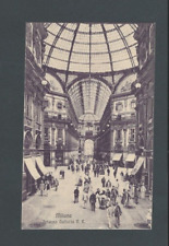 Post Card Ca 1909 Milan Italy Antique Photoview Interior Of The Famous Galleria picture