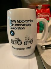 BMW MOTORCYCLES 70TH ANNIVERSARY CELEBRATION VINTAGE COMMEMORATIVE MUG picture