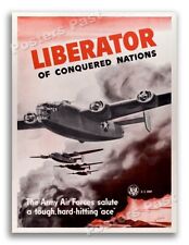 “B-24 Liberator Bomber” 1943 Vintage Style World War 2 Poster - 24x32 picture