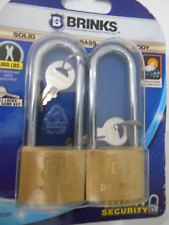 BRINKS * Solid Brass Body * Long Shackle* Hardened  Steele* Free  Shipping picture