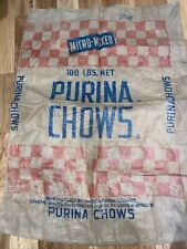 VTG Purina Poultry Chows Micro-Mixed 100 LB Plastic Feed Bag Sack Advertising picture