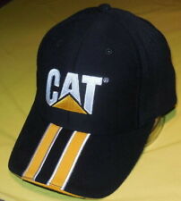 New CAT Dozer Racing Stripe Caterpillar Baseball Cap Black/Gold Construction Hat picture
