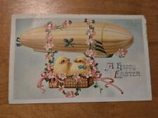 Chicks In Balloon Dirigible Easter Postcard picture