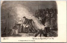 Napoleon Studying Plans Before Battle of Bautzen Postcard picture