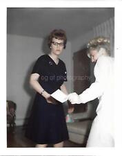 FOUND PHOTOGRAPH Color 1960's WOMEN Original Snapshot VINTAGE 211 52 T picture