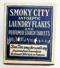 Small Vintage Old 1900s Box/Contents Smoky City Laundry Flakes Pittsburgh PA picture