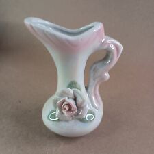 Vintage Small Lusterware Pitcher Flower Pattern picture