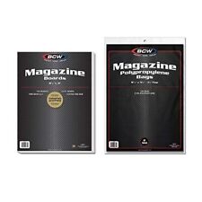 (50 pack) BCW Magazine Bags And Boards Acid Free - Archival Magazine Storage picture