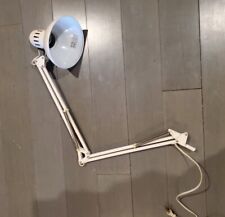 VINTAGE MCM Drafting Table Desk Lamp Light Articulating Swing Arm White Works picture