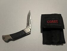 Vintage Coast Pocket Knife W/ Original Case Textured Rubber Grip Great Condition picture