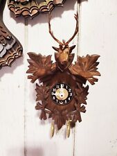 J Engstler German Black Forest Deer Cuckoo Style Small Clock picture