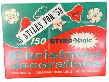 STYRO-Magic Christmas Decorations Original Box Styrofoam Stick Ons Vintage 1958 picture