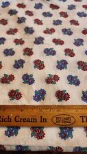 Vintage Feed Flour Sack Fabric Red White Blue Flowers Floral 11x24 Sack Form picture