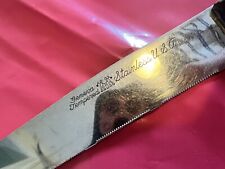 Vintage Geneva  Tempered Carbon Stainless USA  knife Wood Handle 8 in Blade picture