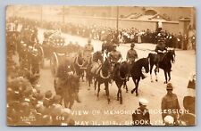 Postcard RPPC Brooklyn Memorial Procession May 11 1914 Funeral  E646 picture