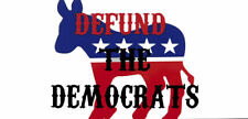 Defund The Democrats Donkey White Vinyl Decal Bumper Sticker picture