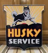 Husky Service Gasoline Sign Dog Garage Oil Bar Pub Vintage Style Wall Decor picture