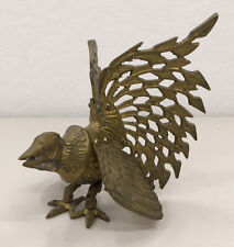 Vintage Brass Fighting Rooster Cock Statue Mid Century Figurine ~ Broken Wing picture