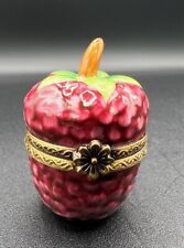 Limoges France Porcelain “Raspberry” Trinket Box Peint Main Parry Vieille PV picture