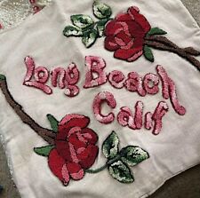 Rare California 1900-1920 Hook Yarn Linen Arts & Crafts Pillow Cover Long Beach picture
