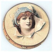 1880's Sapolio Die-Cut Tambourine Enoch Morgan's Sons Lovely Lady Portrait picture