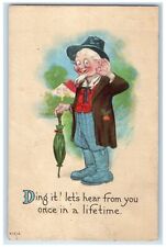 1915 Old Man Let's Hear From You Once In A Lifetime Prairie Farm WI Postcard picture