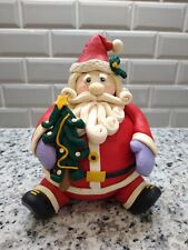 Vintage Santa Claus Figurine Christmas Decoration Clay or Clay-Like Whimsical picture
