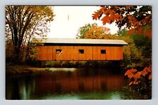Warner NH- New Hampshire, The Waterloo Covered Bridge #13, Vintage Postcard picture
